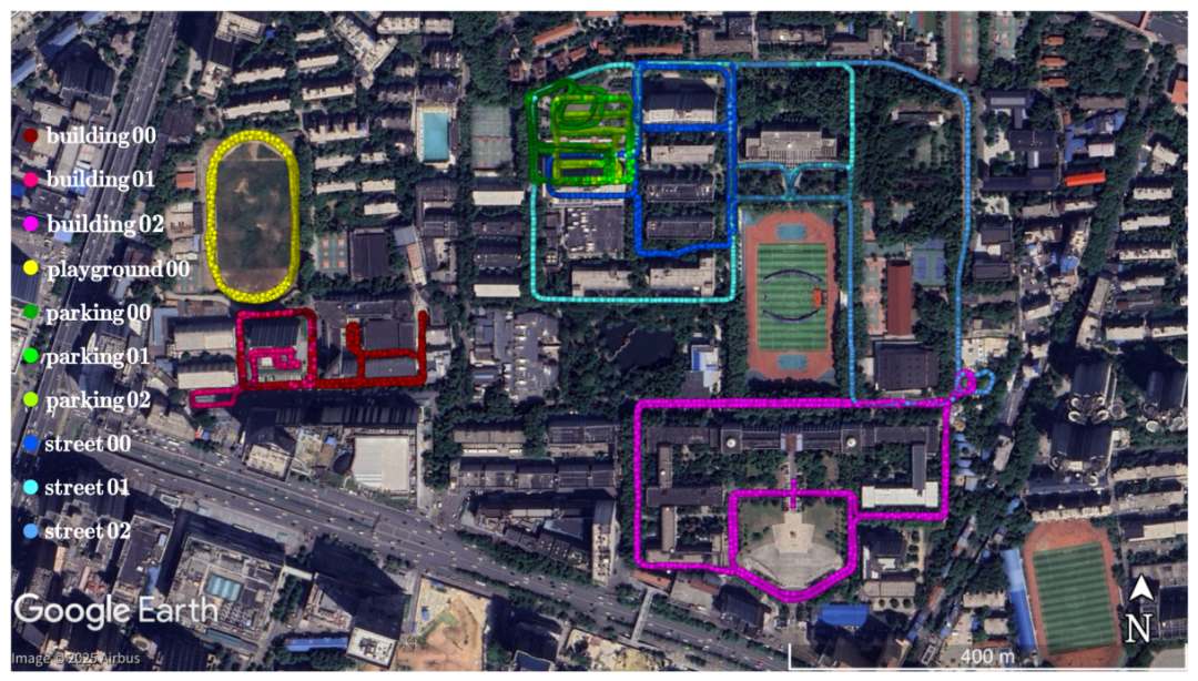 图3 i2Nav-Robot数据集轨迹分布图
